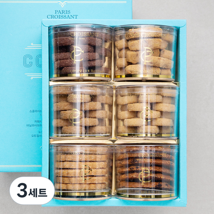 파리크라상 실온 사브레 쿠키 6구 + 쇼핑백 선물세트, 395g, 1개입, 3세트