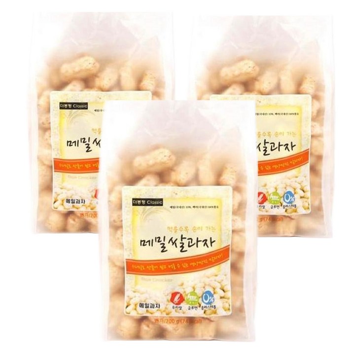 더봉평클래식 메밀쌀과자, 180g, 3개