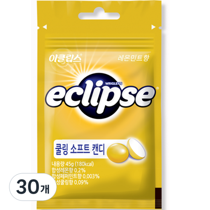 이클립스 쿨링 소프트 캔디 레몬민트향, 45g, 30개