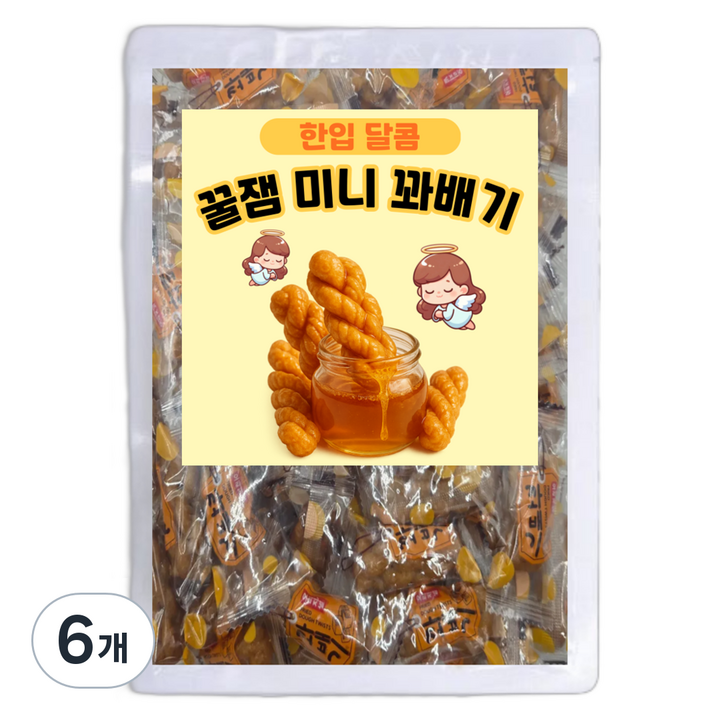 동해씨앤디 한입 달콤 꿀잼 미니 꽈배기, 500g, 6개