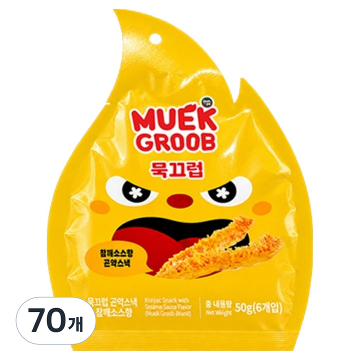 묵끄럽 마라곤약스낵 참깨소스맛, 50g, 70개