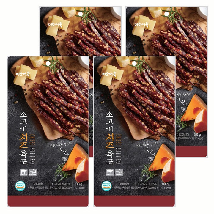 미소어육 소고기 치즈육포, 80g, 4개