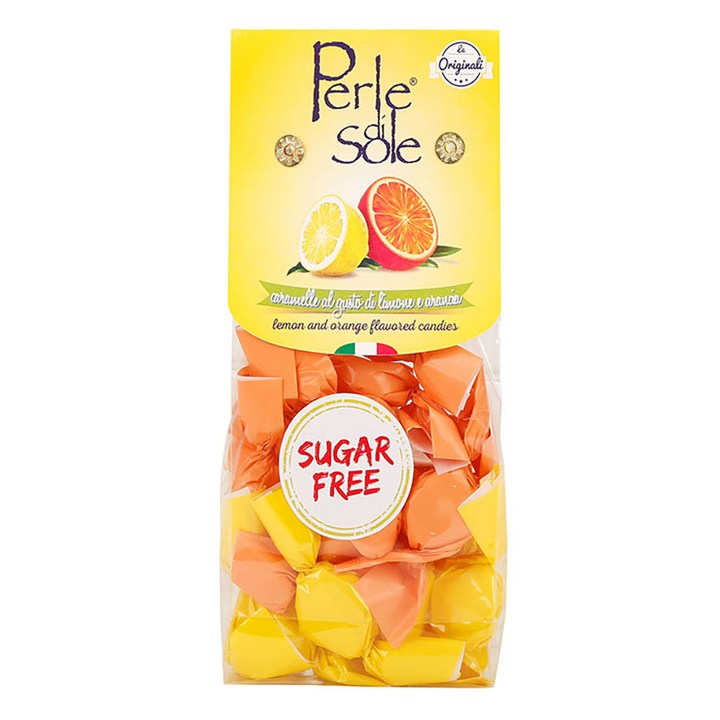 페를레디솔레 레몬 앤 오렌지 맛 슈가프리 캔디, 100g, 1개