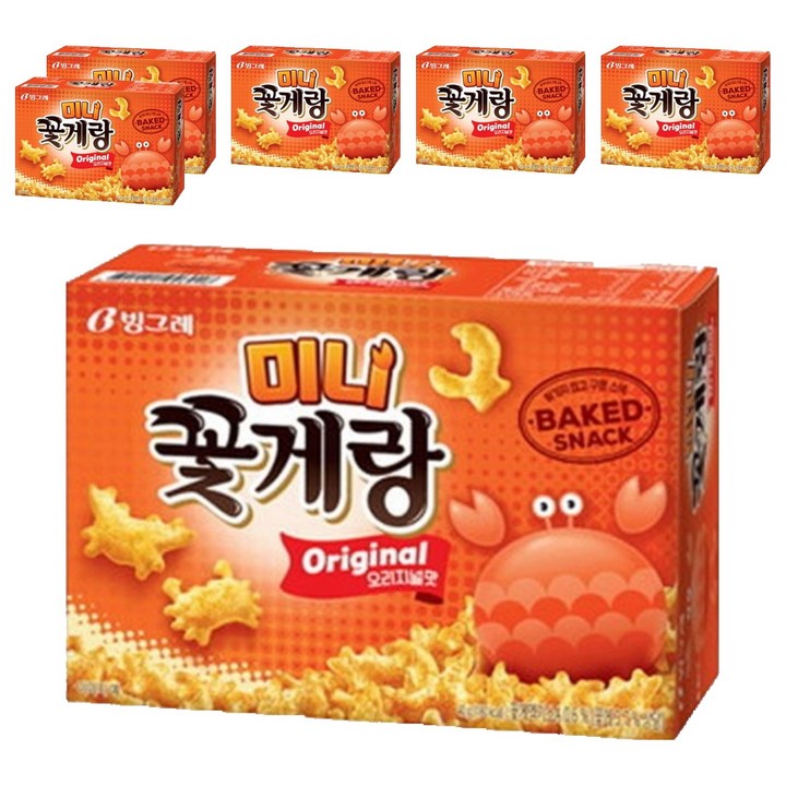 꽃게랑 미니 오리지널맛, 40g, 6개