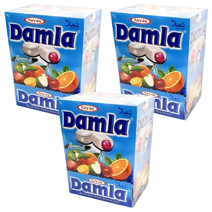 타야스 담라 어소티드 츄잉 캔디 블루, 2kg, 3개