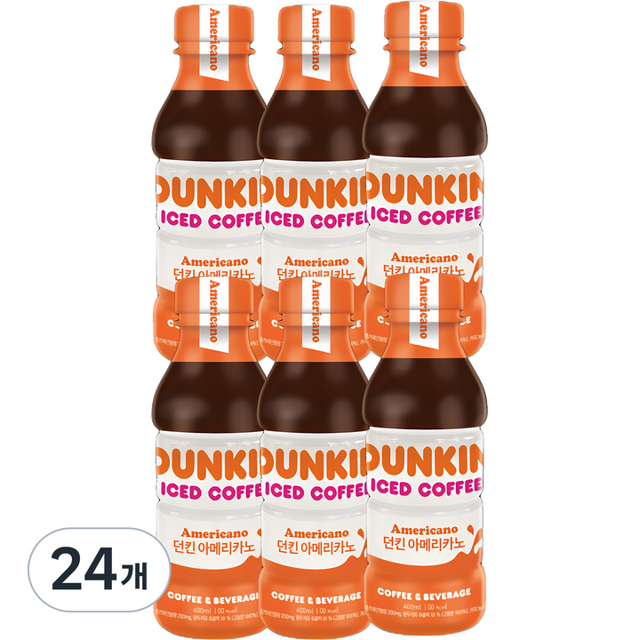 던킨도너츠 커피 아메리카노, 400ml, 24개