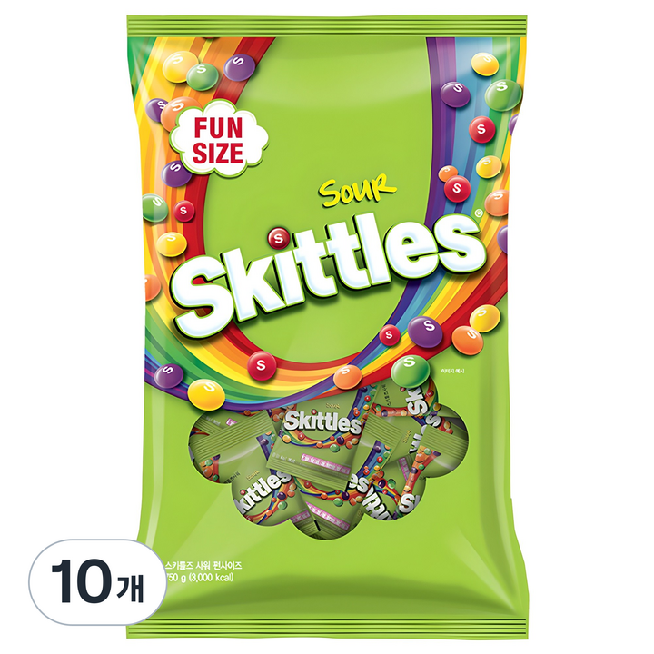 스키틀즈 사워 펀사이즈, 750g, 10개
