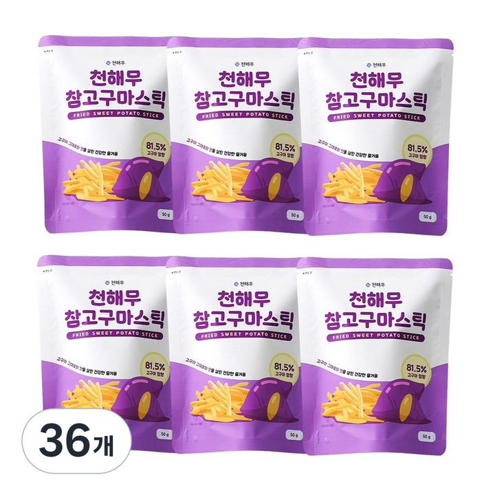 천해무 참 고구마 스틱, 50g, 36개
