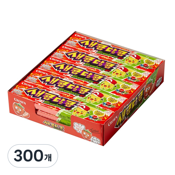 크라운 새콤달콤 딸기맛 츄잉캔디, 29g, 300개