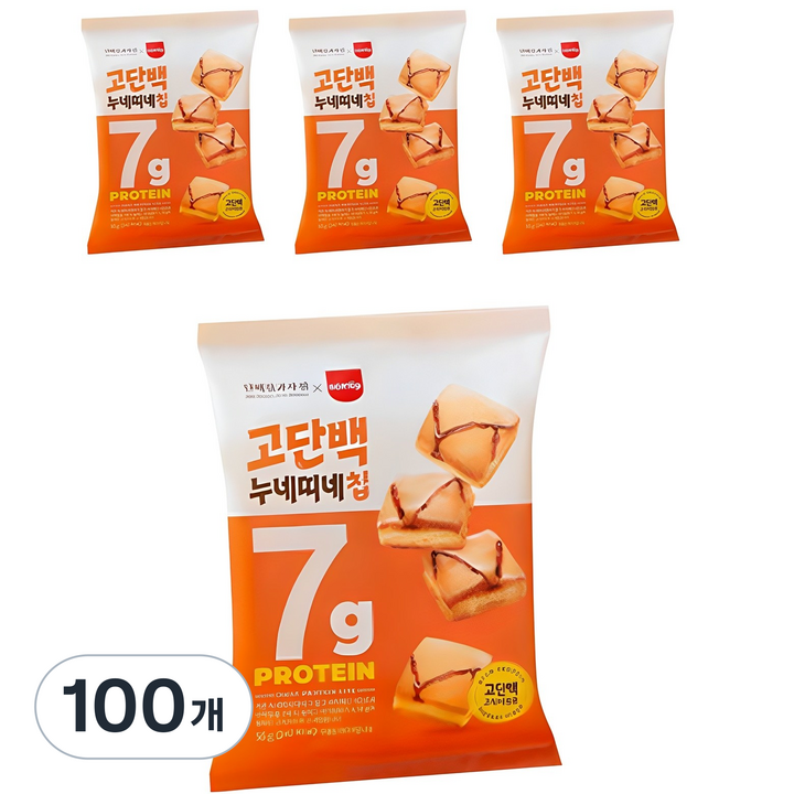 단백질과자점 고단백 누네띠네칩, 55g, 100개
