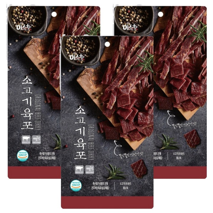 미소향 소고기육포, 80g, 3개