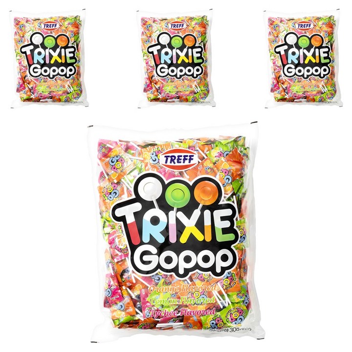 TRIXIE 고 팝 플랫 롤리팝, 2kg, 4개