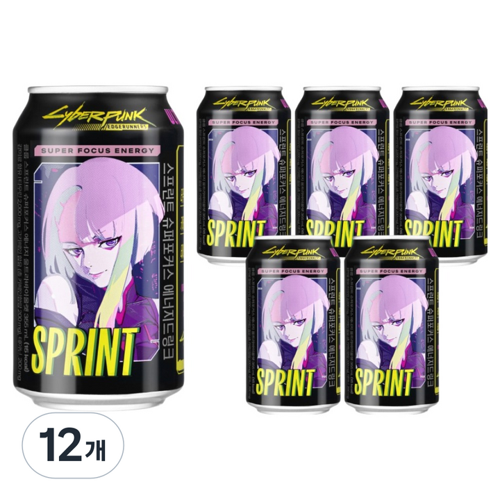 클룹 스프린트 X 사이버펑크 슈퍼포커스 에너지드링크 울트라 바이올렛, 12개, 355ml