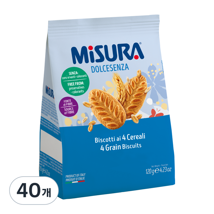 미주라 시리얼비스켓, 120g, 40개