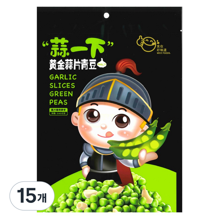 전두 갈릭슬라이스 그린피스 완두콩 과자, 240g, 15개