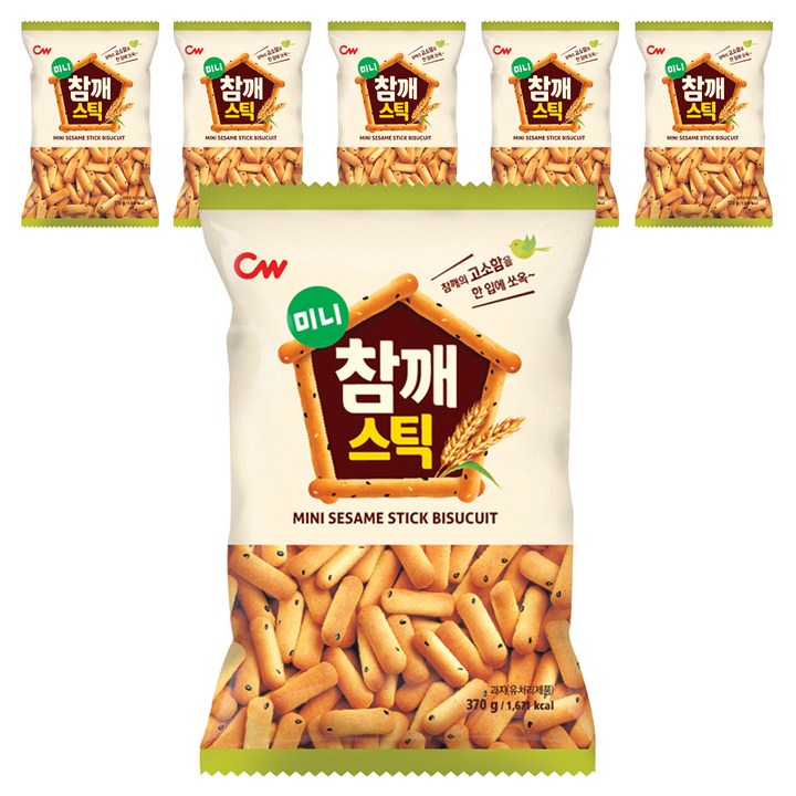 청우식품 미니 참깨스틱, 370g, 6개