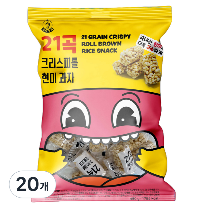 풍미상회 21곡 크리스피롤 현미과자, 450g, 20개