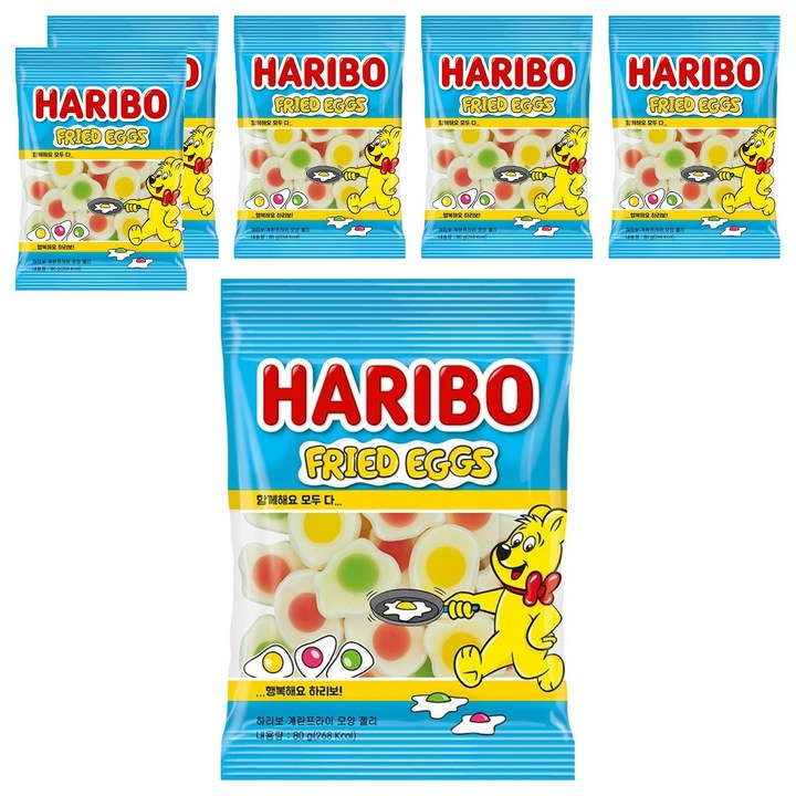 하리보 계란프라이 모양 젤리, 6개, 80g