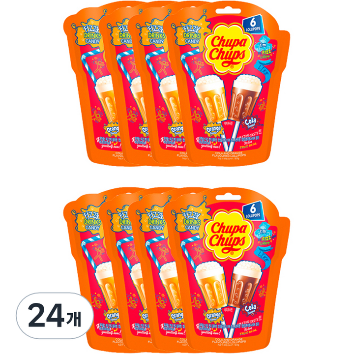 츄파춥스 피즈캔디, 90g, 24개