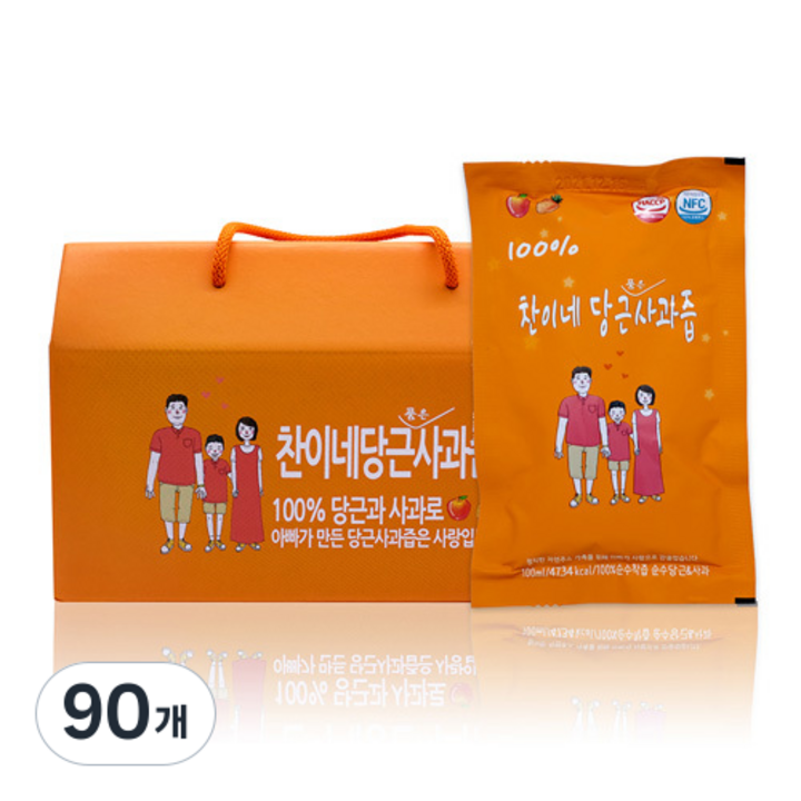 찬이네과수원 당근사과즙, 100ml, 90개