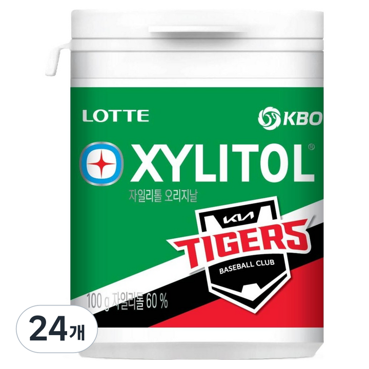 롯데자일리톨 KBO 오리지날 껌 KIA 타이거즈, 100g, 24개