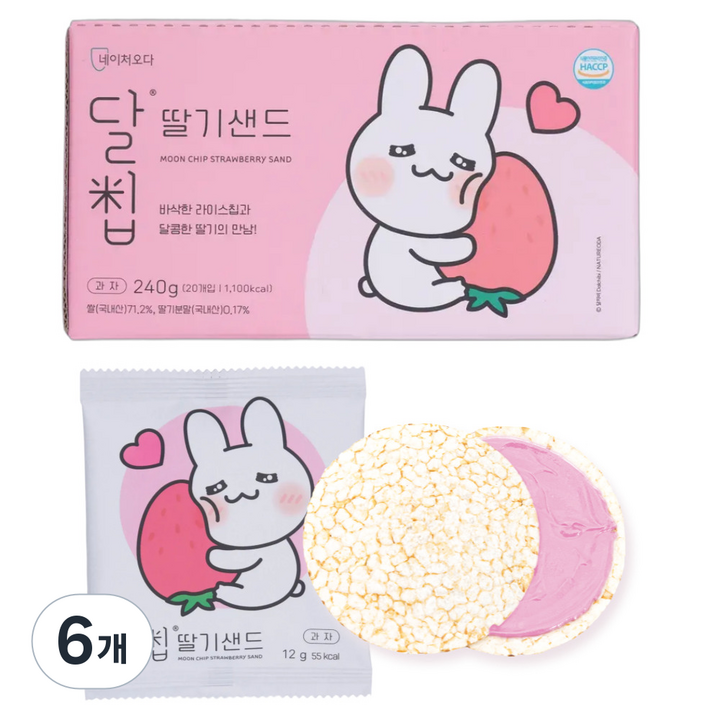 달칩 딸기샌드 20p, 240g, 6개