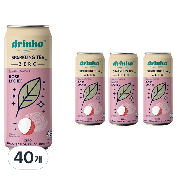 드린호 제로 스파클링티 로즈리치, 40개, 320ml