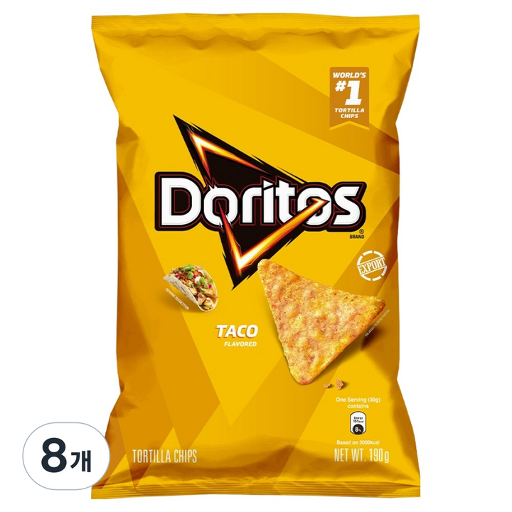 도리토스 타코맛 또띨라 칩, 8개, 190g