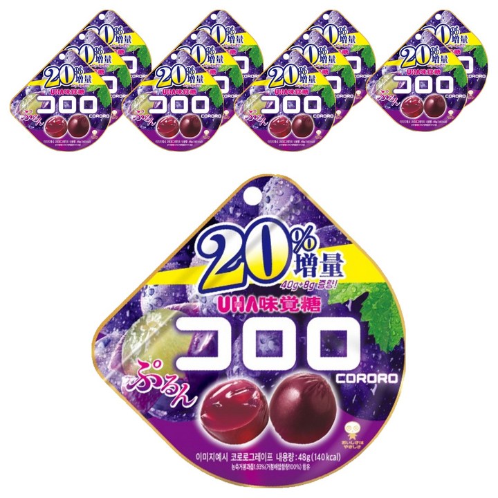 코로로 미카쿠도 포도맛 젤리, 40g, 12개