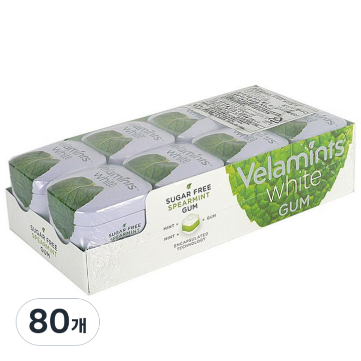 벨라민츠 스피아민트 화이트 껌, 40g, 80개