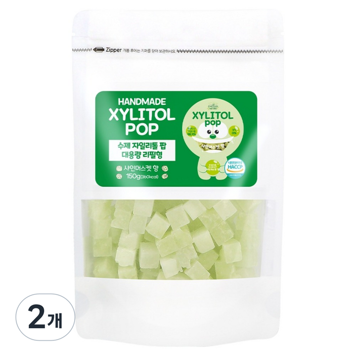 자일리톨팝 파우치 샤인머스캣, 2개, 150g