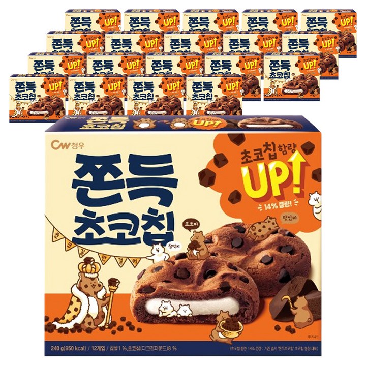 청우식품 쫀득초코칩, 240g, 20개
