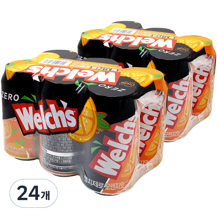 웰치스 제로 오렌지맛, 355ml, 24개