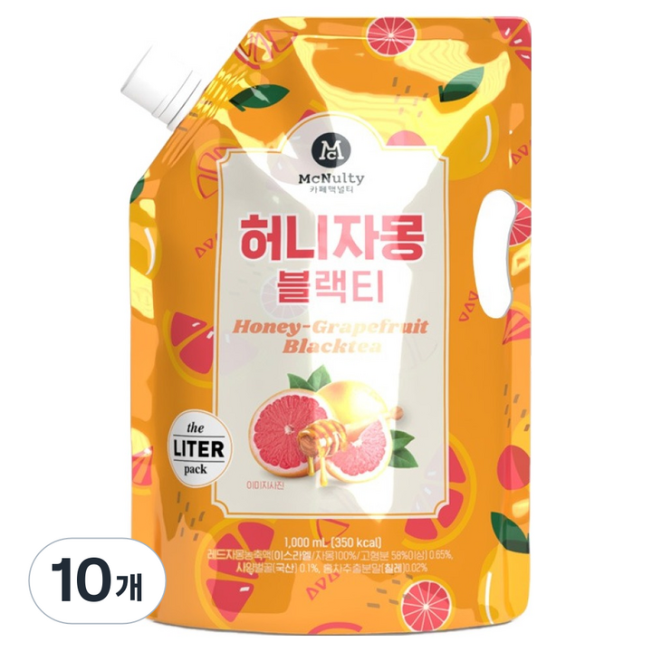 맥널티커피 허니자몽 블랙티, 1L, 10개