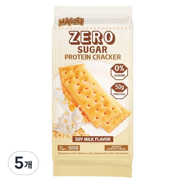 매그리 제로 슈가 프로틴 크래커 두유맛, 500g, 5개