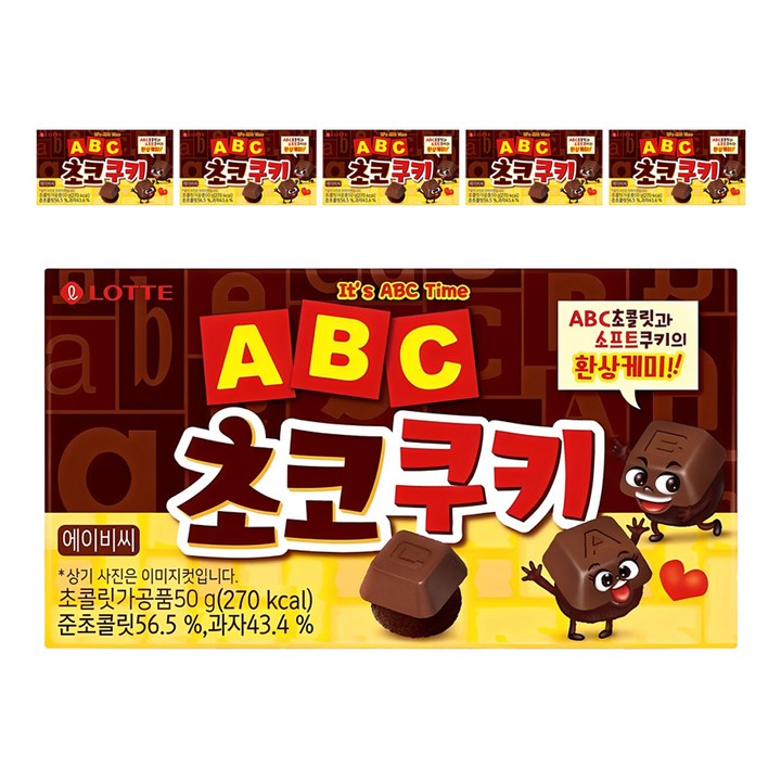 롯데웰푸드 ABC 초코 쿠키, 50g, 6개