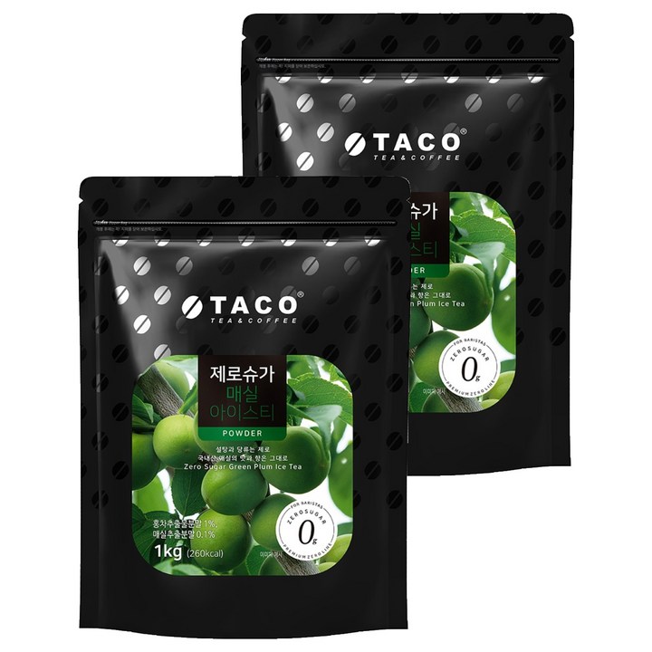 타코 제로슈가 매실 아이스티 분말, 1kg, 2개, 1개입