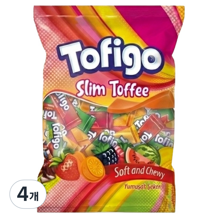 SARVAN 토피고 슬림 소프트 츄잉캔디, 80g, 4개