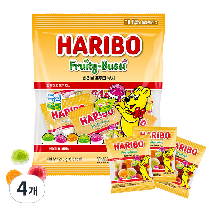 하리보 프루티 부시 젤리, 240g, 4개
