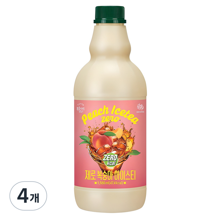 복음자리 제로 복숭아 아이스티, 1.58L, 4개