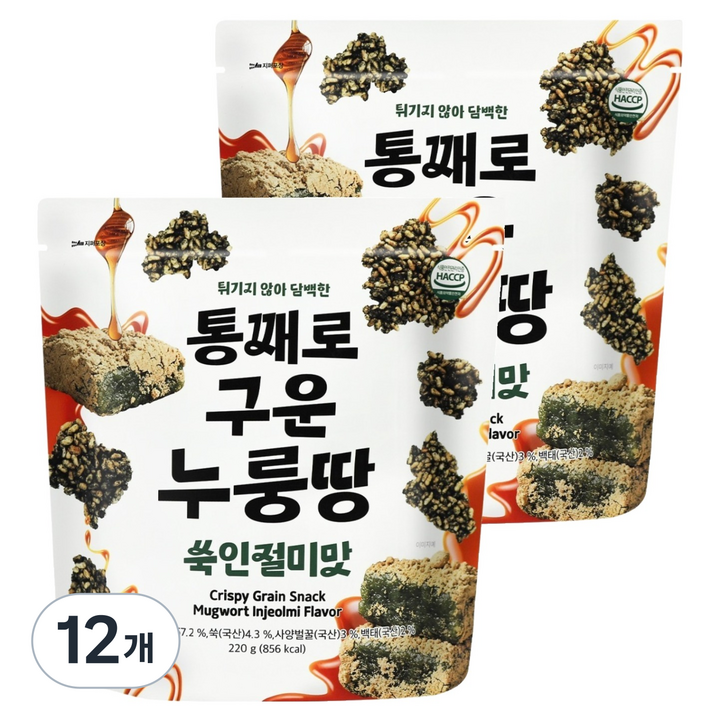 일일곡식 누룽땅 쑥인절미, 220g, 12개