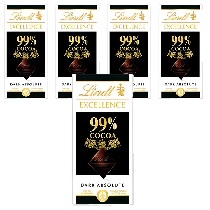 린트엑셀런스 다크 99% 초콜릿, 50g, 5개
