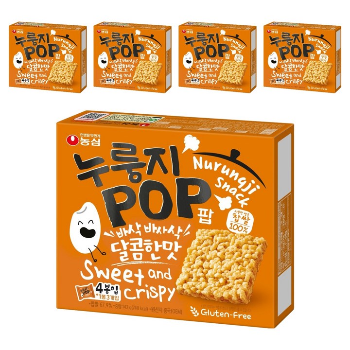 농심 누룽지팝, 142g, 5개