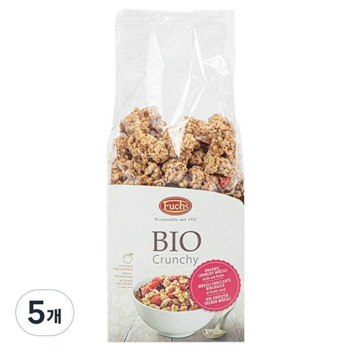 훅스 유기농 레드후르츠 크런치 시리얼, 350g, 5개