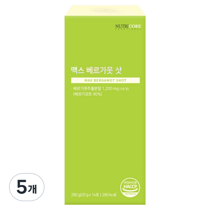 뉴트리코어 맥스 베르가못 샷 14p, 280g, 5개