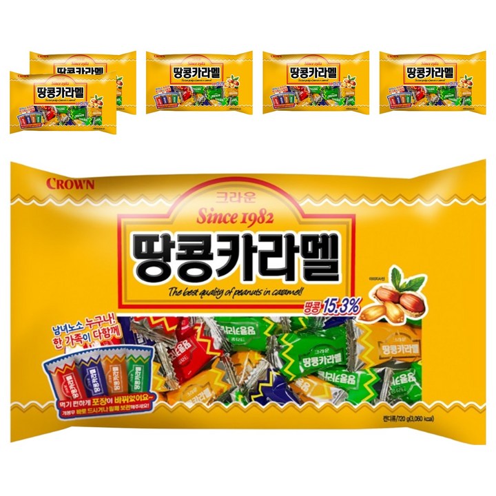 크라운 땅콩카라멜, 720g, 6개