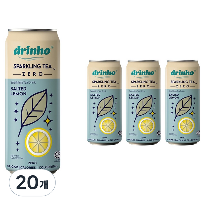 드린호 제로 스파클링티 솔티드레몬, 20개, 320ml