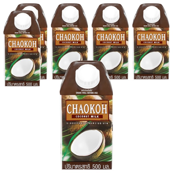 차오코 코코넛밀크, 6개, 500ml