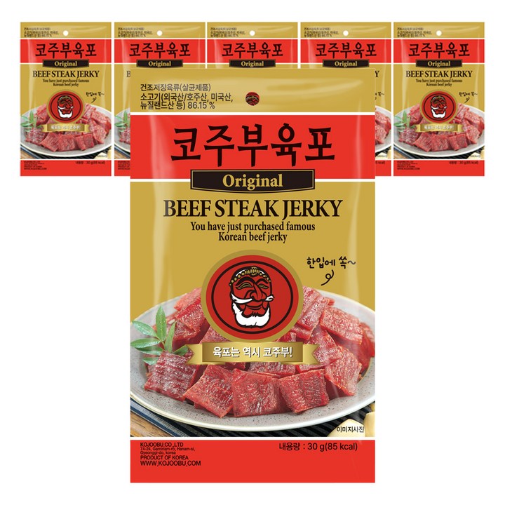 코주부 한입 육포 오리지널, 30g, 6개