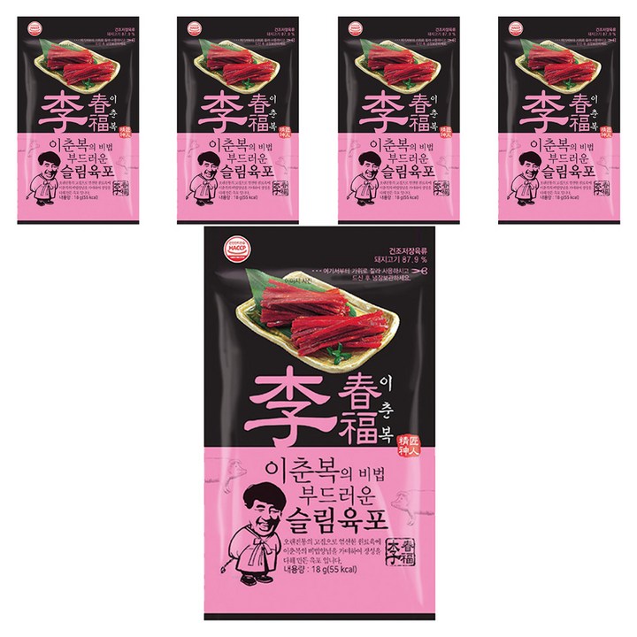 이춘복의 비법 부드러운 슬림육포, 18g, 5개